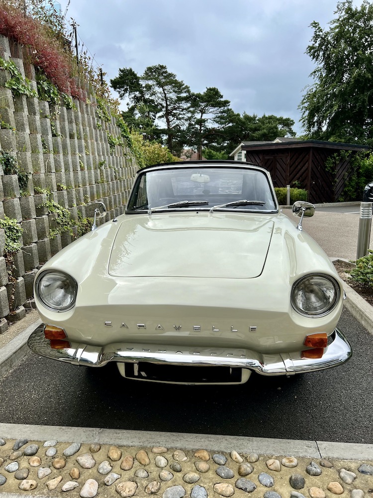 Renault Caravelle classic car in cream, UK