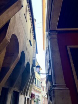 Italian narrow street in Northern Italy